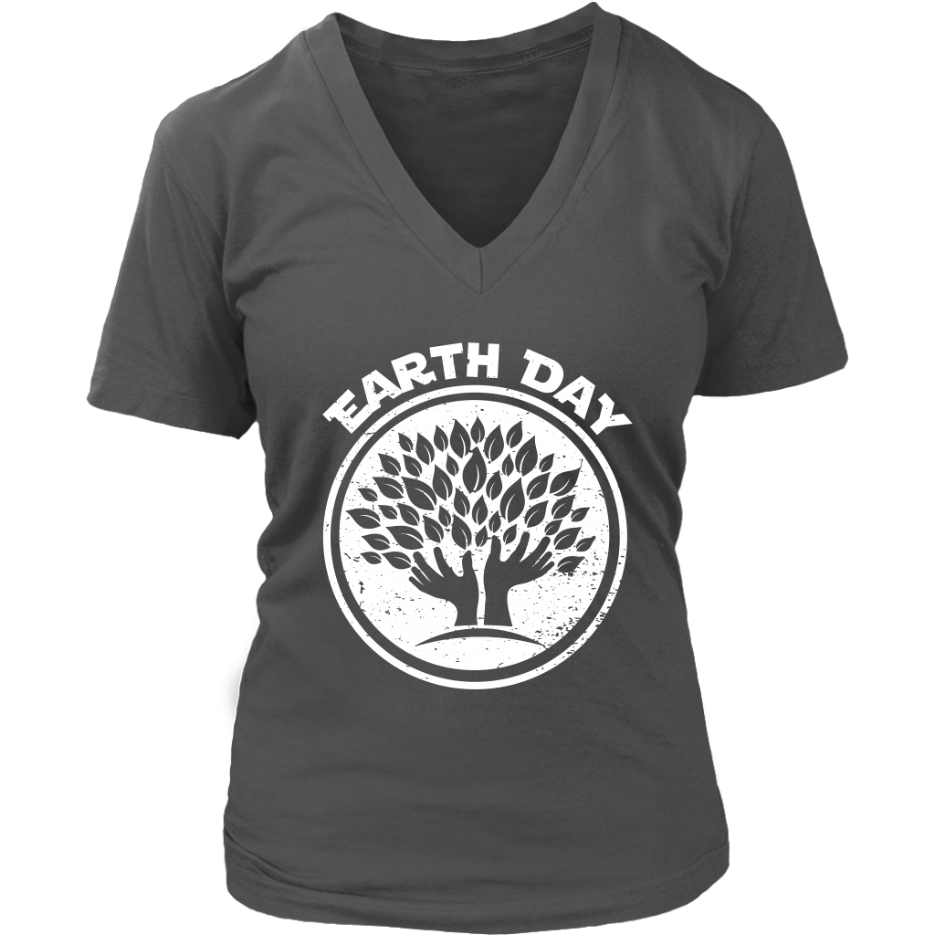 VnSupertramp Tree Hands People Lover Nature Women V-Neck T-Shirt Plus Size XL-4XL Happy Earth Day Tee 2019 - D1