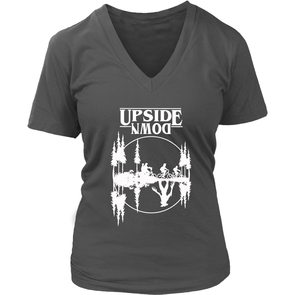 VnSupertramp Upside Down Women V-Neck T-Shirt Plus Size XL-4XL Great Tees For Stranger Things Fan Movie TV Show