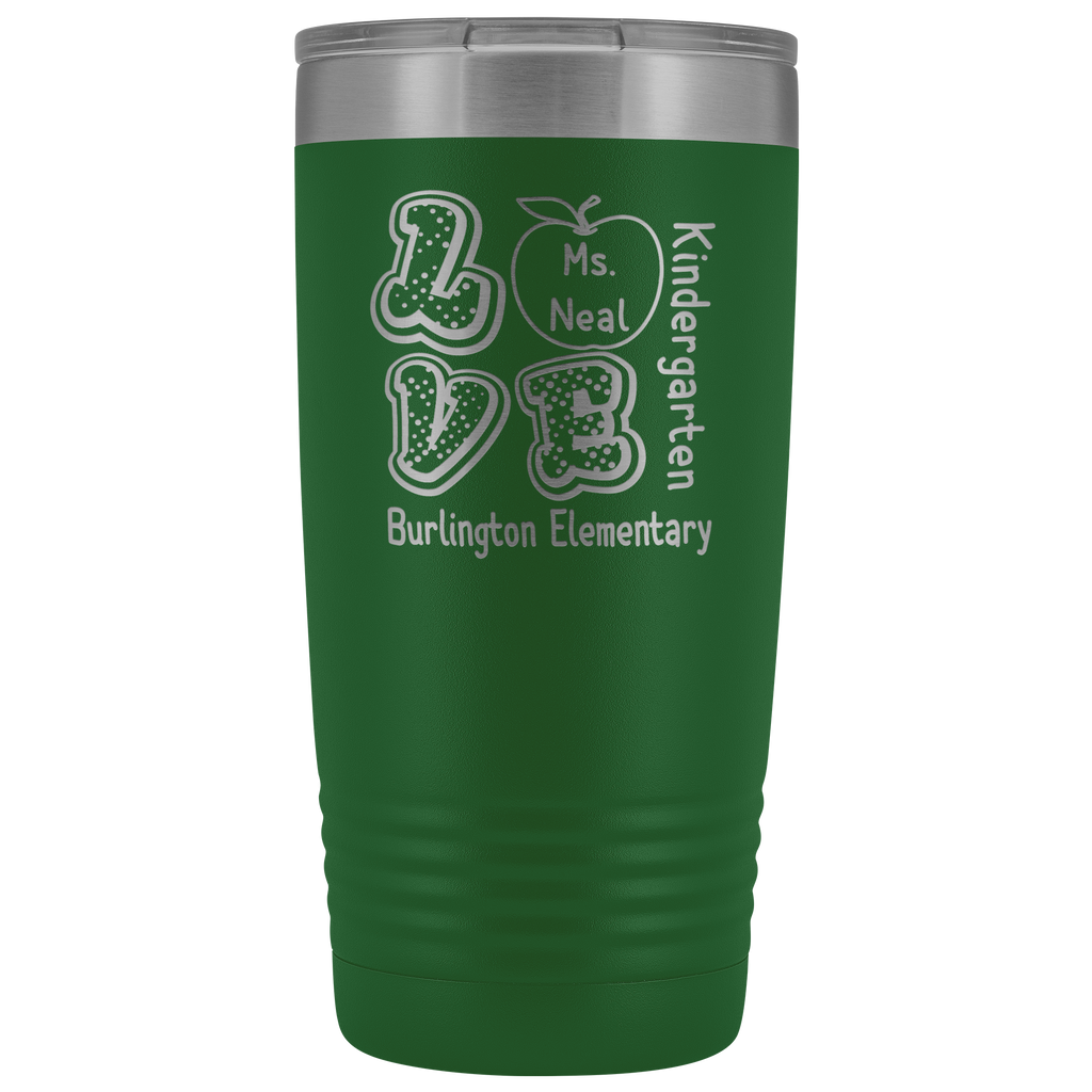 VnSupertramp Personalized Love Apple Teacher Tumbler 20oz - Custom Name, School, Grade on Tumbler Gift Back To School First Day Of School