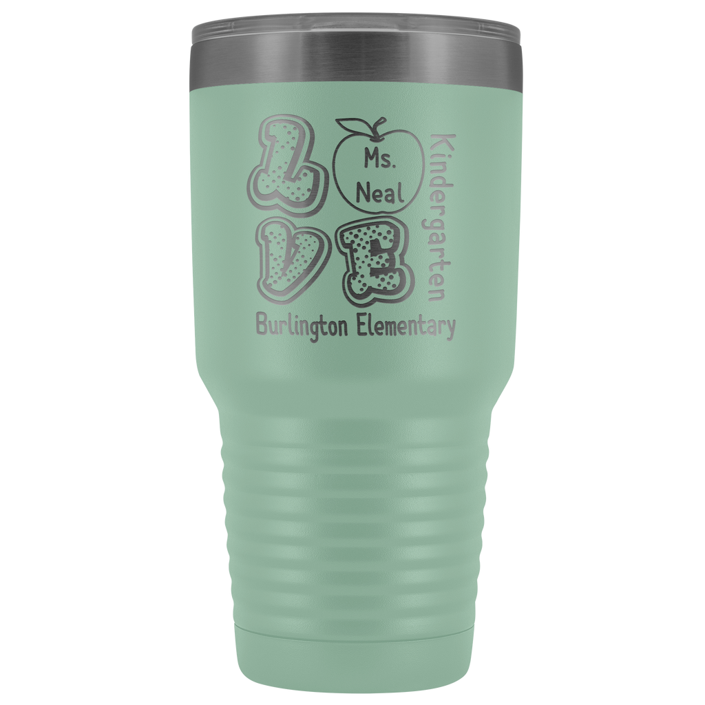 VnSupertramp Personalized Love Apple Teacher Tumbler 30oz - Custom Name, School, Grade on Tumbler Gift Back To School First Day Of School