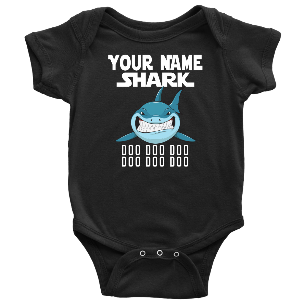 VnSupertramp Baby Brother Sister Shark Personalized Name Onesie Birthday Gift-D12