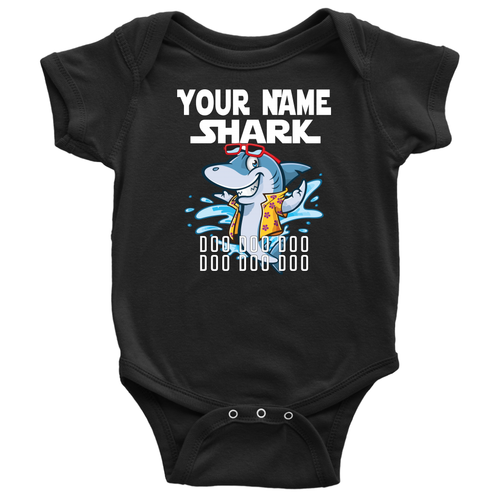 VnSupertramp Baby Brother Sister Shark Personalized Name Onesie Birthday Gift-D9