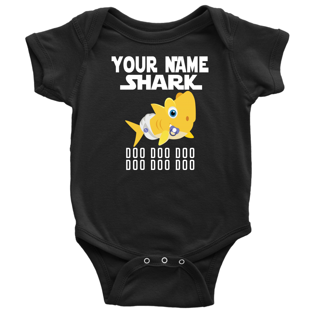 VnSupertramp Baby Brother Sister Shark Personalized Name Onesie Birthday Gift-D4