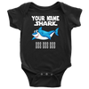 Image of VnSupertramp Baby Brother Sister Shark Personalized Name Onesie Birthday Gift-D8