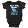 Image of VnSupertramp Baby Brother Sister Shark Personalized Name Onesie Birthday Gift-D5