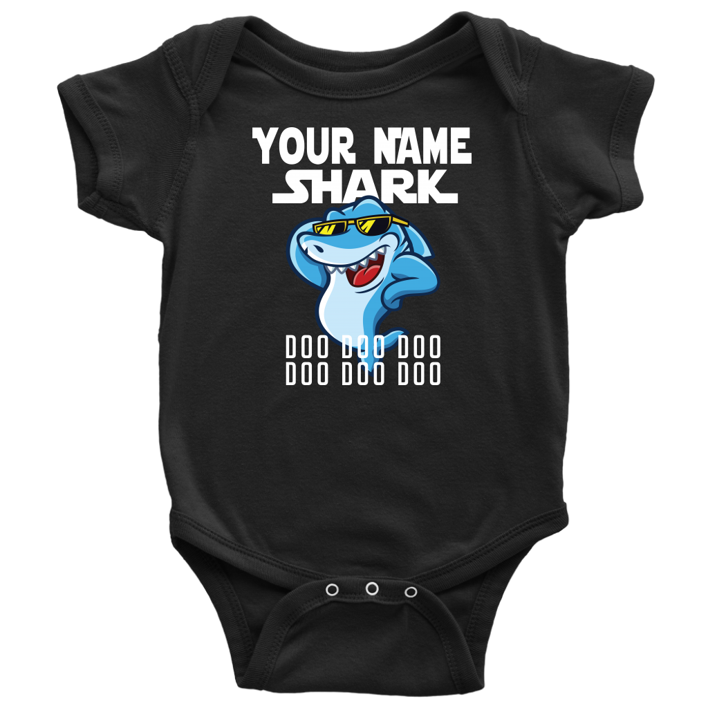 VnSupertramp Baby Brother Sister Shark Personalized Name Onesie Birthday Gift-D6