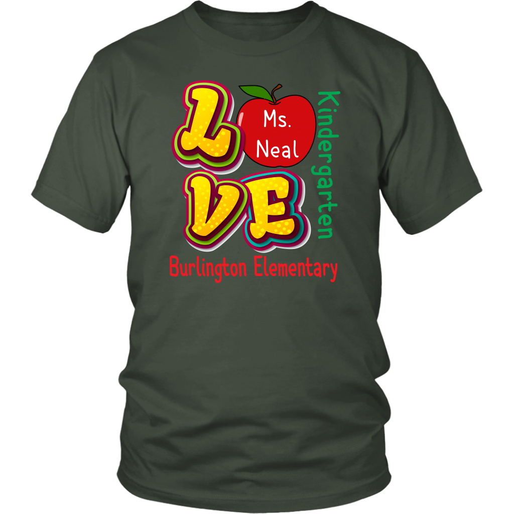 VnSupertramp Personalized Love Apple Women Men Teacher T-Shirt - Custom Name, School, Grade - Back To School First Day of School Gift