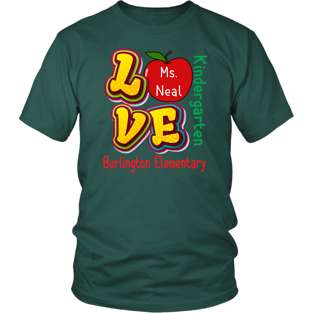 VnSupertramp Personalized Love Apple Women Men Teacher T-Shirt - Custom Name, School, Grade - Back To School First Day of School Gift