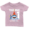 Image of VnSupertramp Baby Brother Sister Shark Doo Doo Doo Personalized Name and Age Birthday Infant T-Shirt Gift - D3