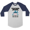 Image of VnSupertramp Teacher Shark Doo Doo Doo Men Women Raglan T-Shirt Back To School Appreciation Gift Tee D3