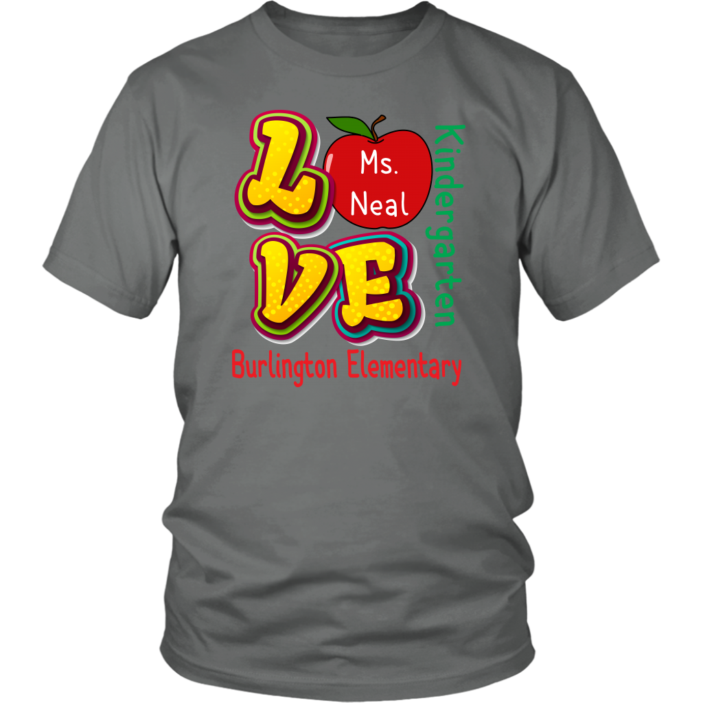 VnSupertramp Personalized Love Apple Women Men Teacher T-Shirt - Custom Name, School, Grade - Back To School First Day of School Gift