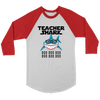 Image of VnSupertramp Teacher Shark Doo Doo Doo Men Women Raglan T-Shirt Back To School Appreciation Gift Tee D3