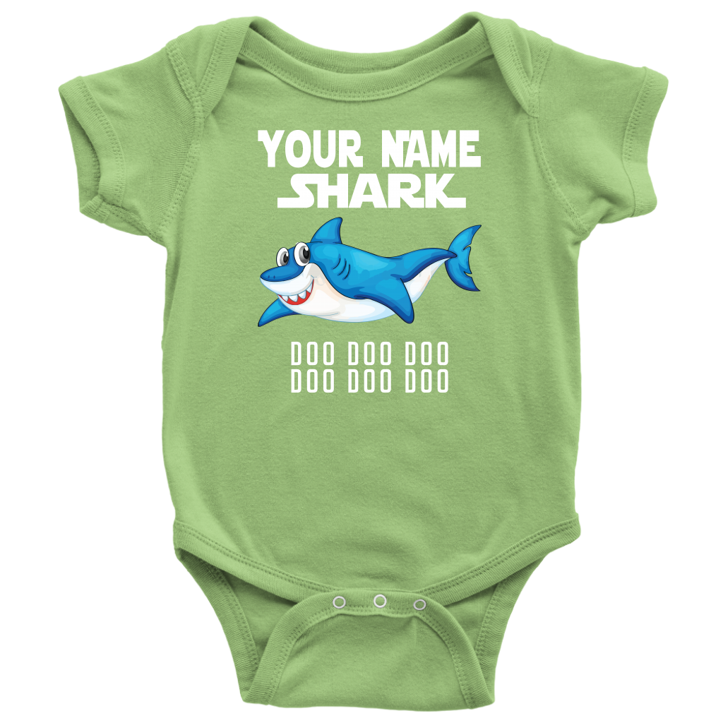 VnSupertramp Baby Brother Sister Shark Personalized Name Onesie Birthday Gift-D8
