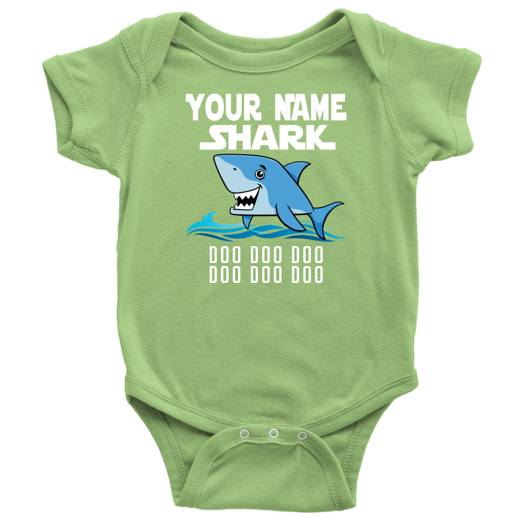 VnSupertramp Baby Brother Sister Shark Personalized Name Onesie Birthday Gift-D5