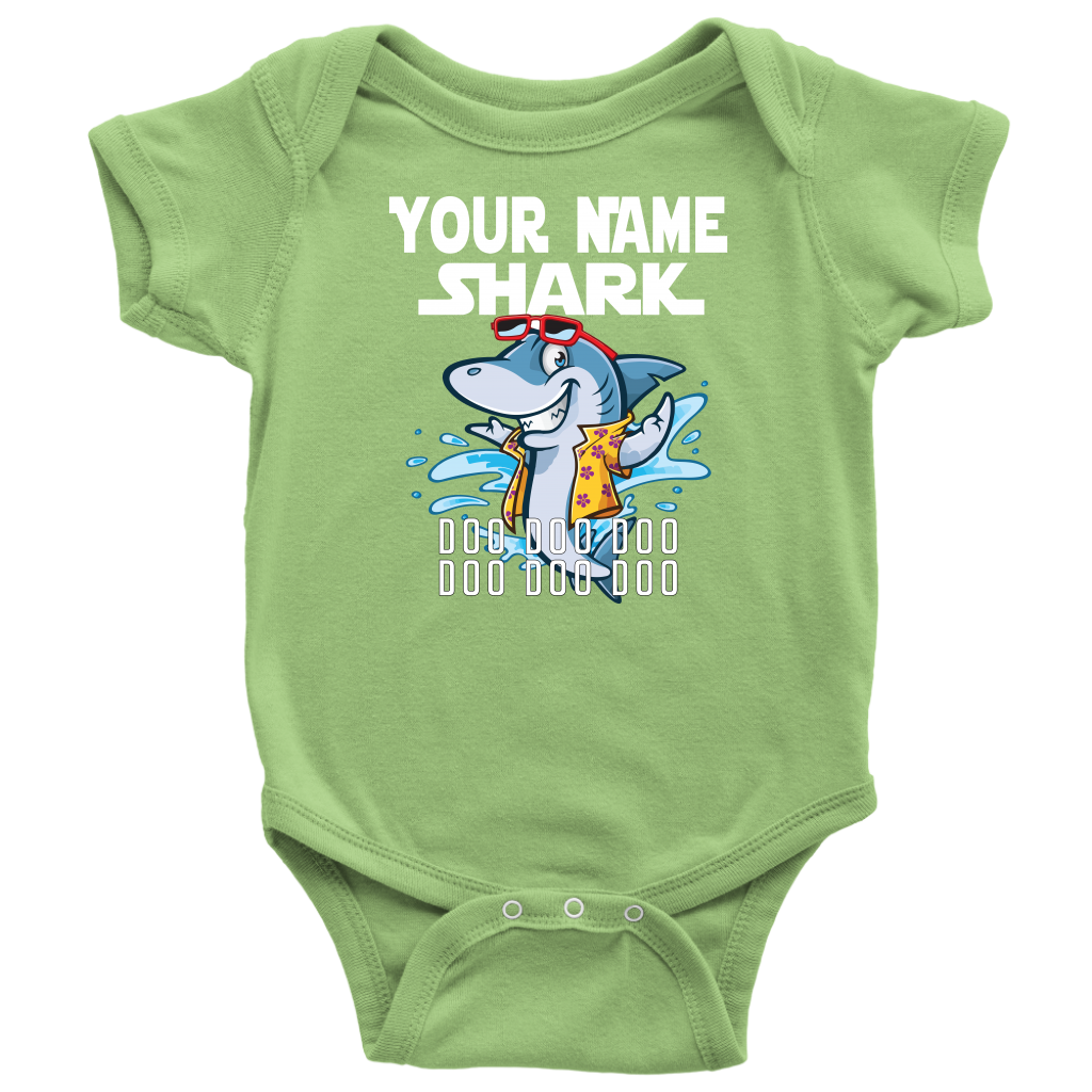 VnSupertramp Baby Brother Sister Shark Personalized Name Onesie Birthday Gift-D9
