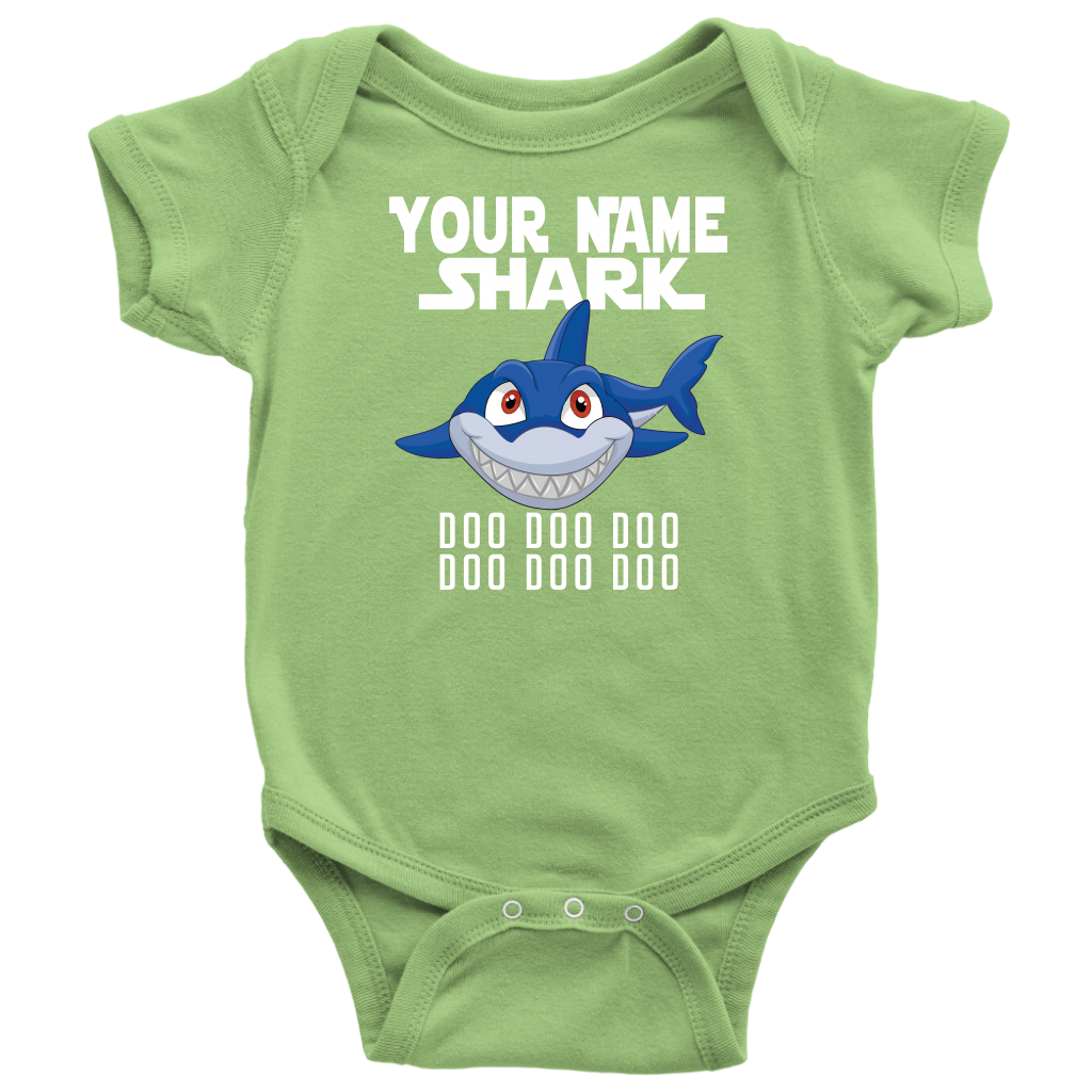 VnSupertramp Baby Brother Sister Shark Personalized Name Onesie Birthday Gift-D7