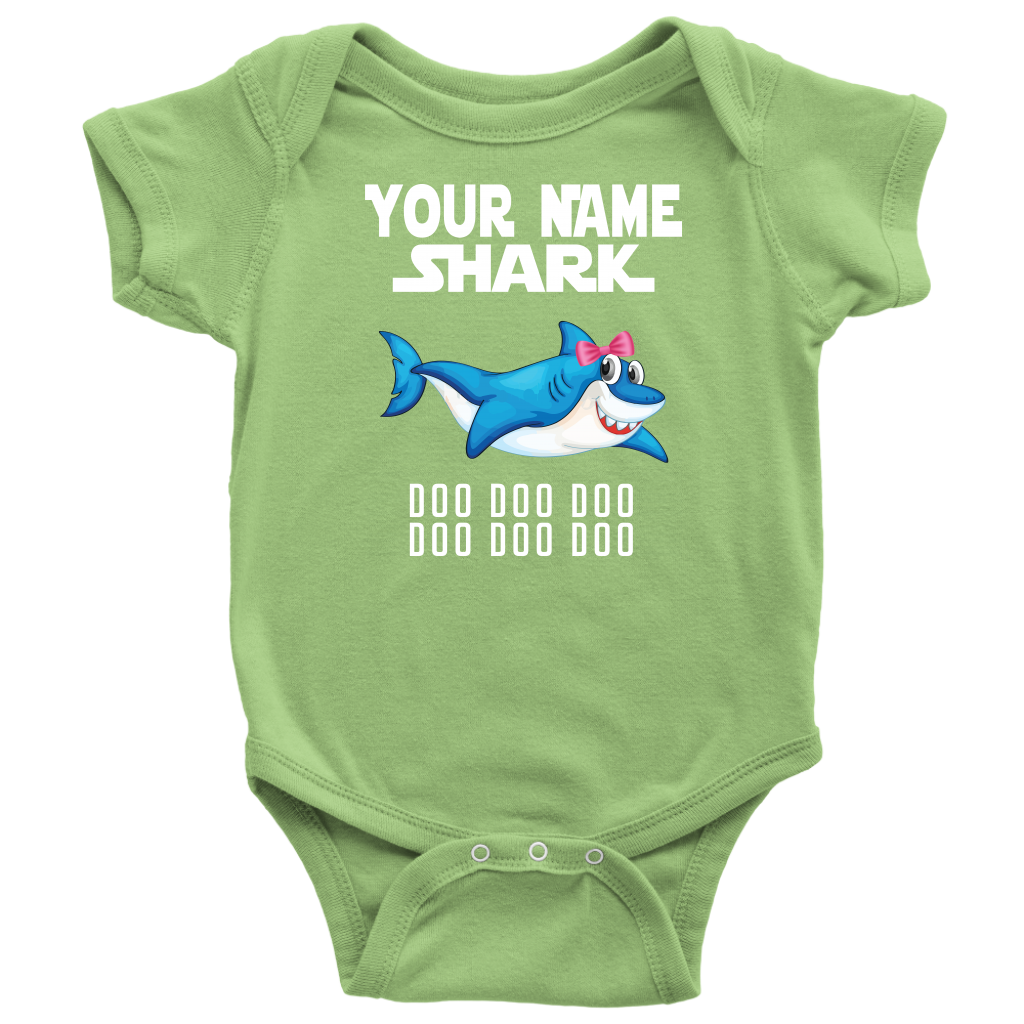VnSupertramp Baby Brother Sister Shark Personalized Name Onesie Birthday Gift-D11