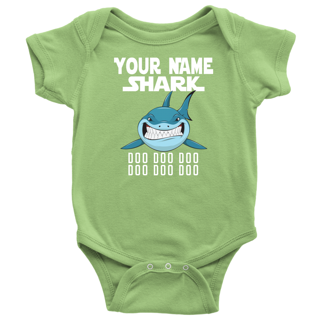 VnSupertramp Baby Brother Sister Shark Personalized Name Onesie Birthday Gift-D12