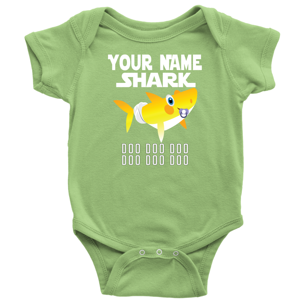 VnSupertramp Baby Brother Sister Shark Personalized Name Onesie Birthday Gift-D2