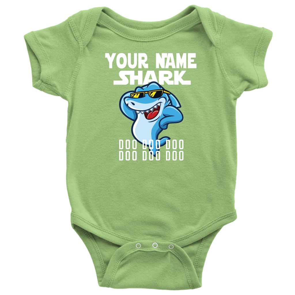 VnSupertramp Baby Brother Sister Shark Personalized Name Onesie Birthday Gift-D6