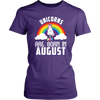 Image of Unicorns Are Born In August Birthday Women Shirt Plus Size XL-4XL Official VnSupertramp Apparel