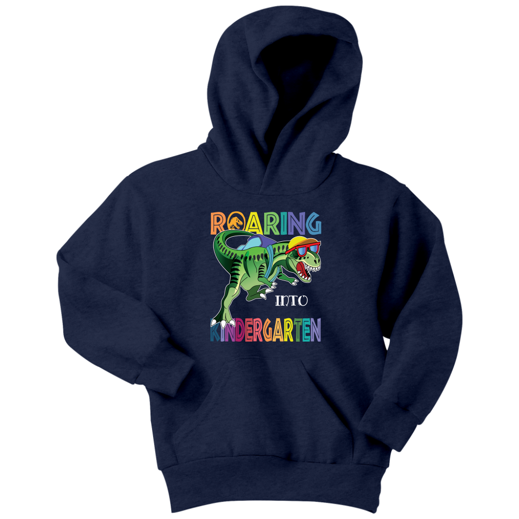 VnSupertramp Roaring Kindergarten Dinosaur T-Rex Youth Hoodie Back to School