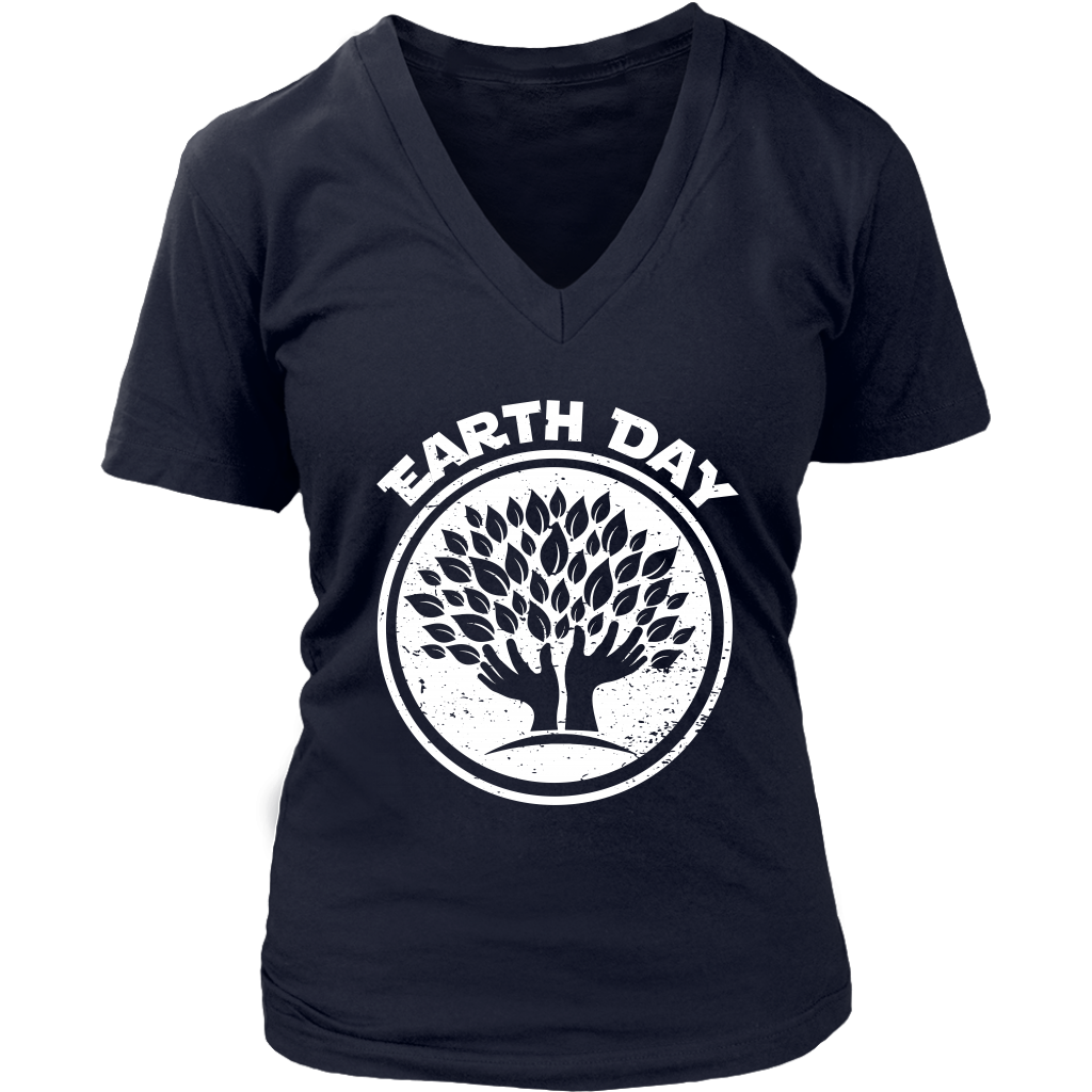 VnSupertramp Tree Hands People Lover Nature Women V-Neck T-Shirt Plus Size XL-4XL Happy Earth Day Tee 2019 - D1