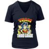 Image of VnSupertramp Team 3rd Third Grade Wonder Teacher Women V-Neck T-Shirt - Back To School 1st Day of School Funny Superheroes Gift Tee