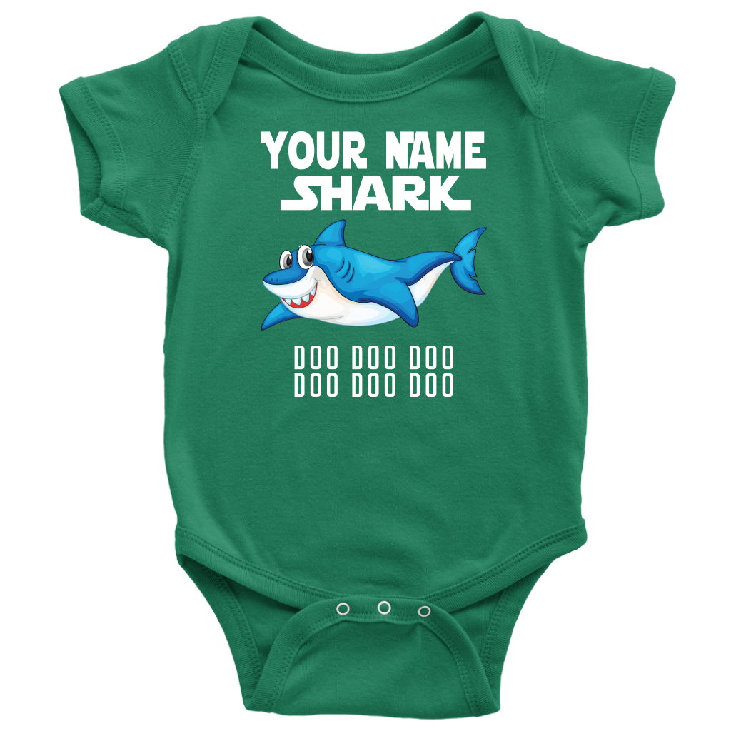 VnSupertramp Baby Brother Sister Shark Personalized Name Onesie Birthday Gift-D8
