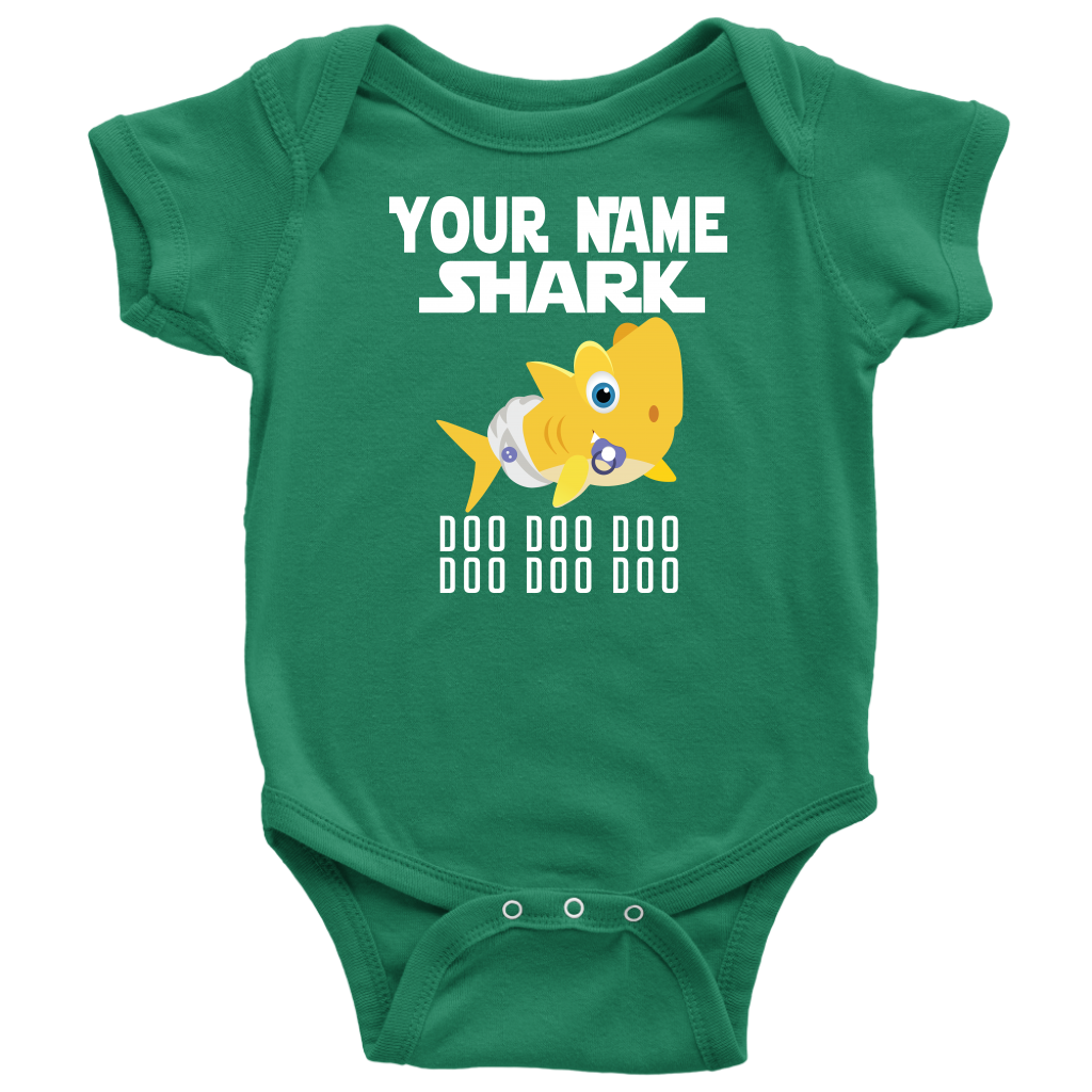 VnSupertramp Baby Brother Sister Shark Personalized Name Onesie Birthday Gift-D4