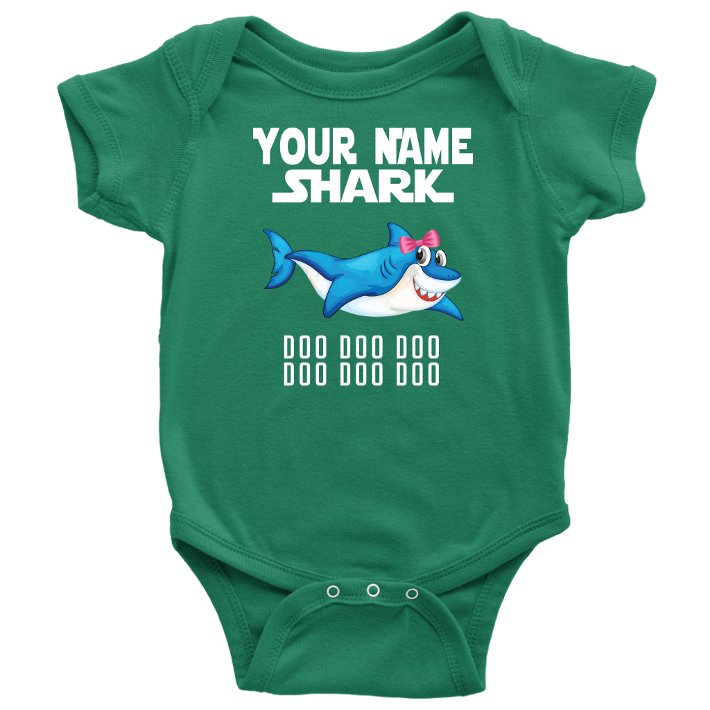 VnSupertramp Baby Brother Sister Shark Personalized Name Onesie Birthday Gift-D11