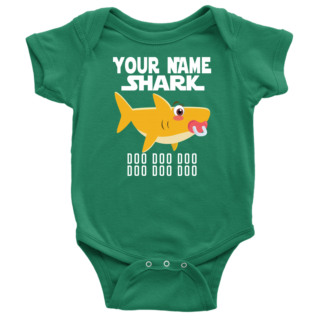 VnSupertramp Baby Brother Sister Shark Personalized Name Onesie Birthday Gift-D3