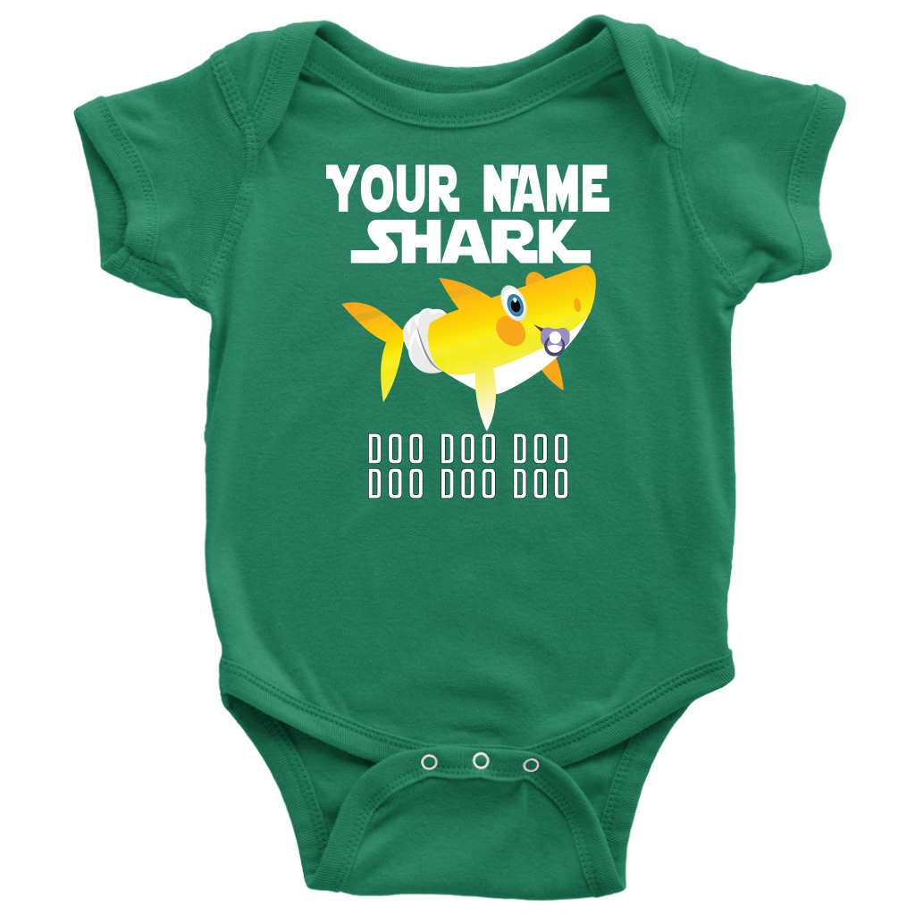 VnSupertramp Baby Brother Sister Shark Personalized Name Onesie Birthday Gift-D2