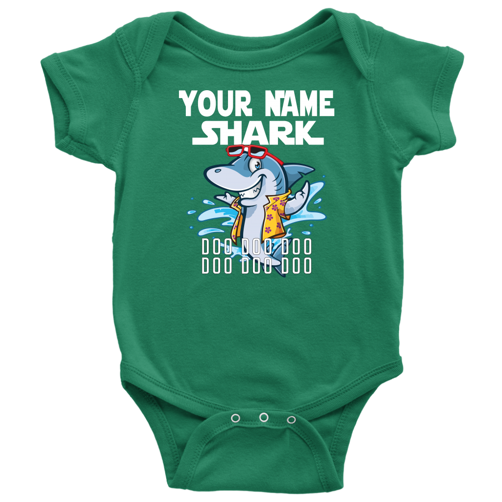 VnSupertramp Baby Brother Sister Shark Personalized Name Onesie Birthday Gift-D9