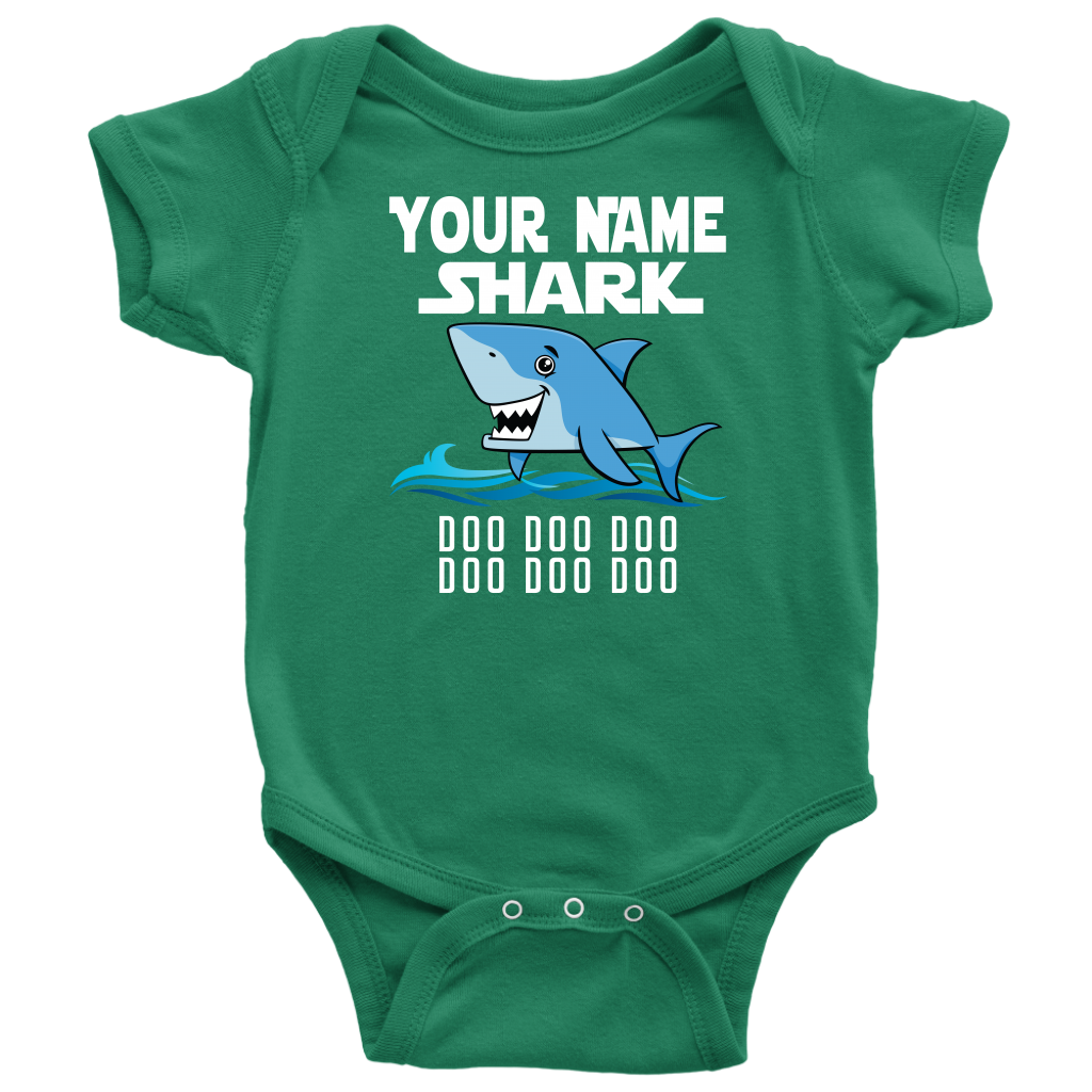 VnSupertramp Baby Brother Sister Shark Personalized Name Onesie Birthday Gift-D5