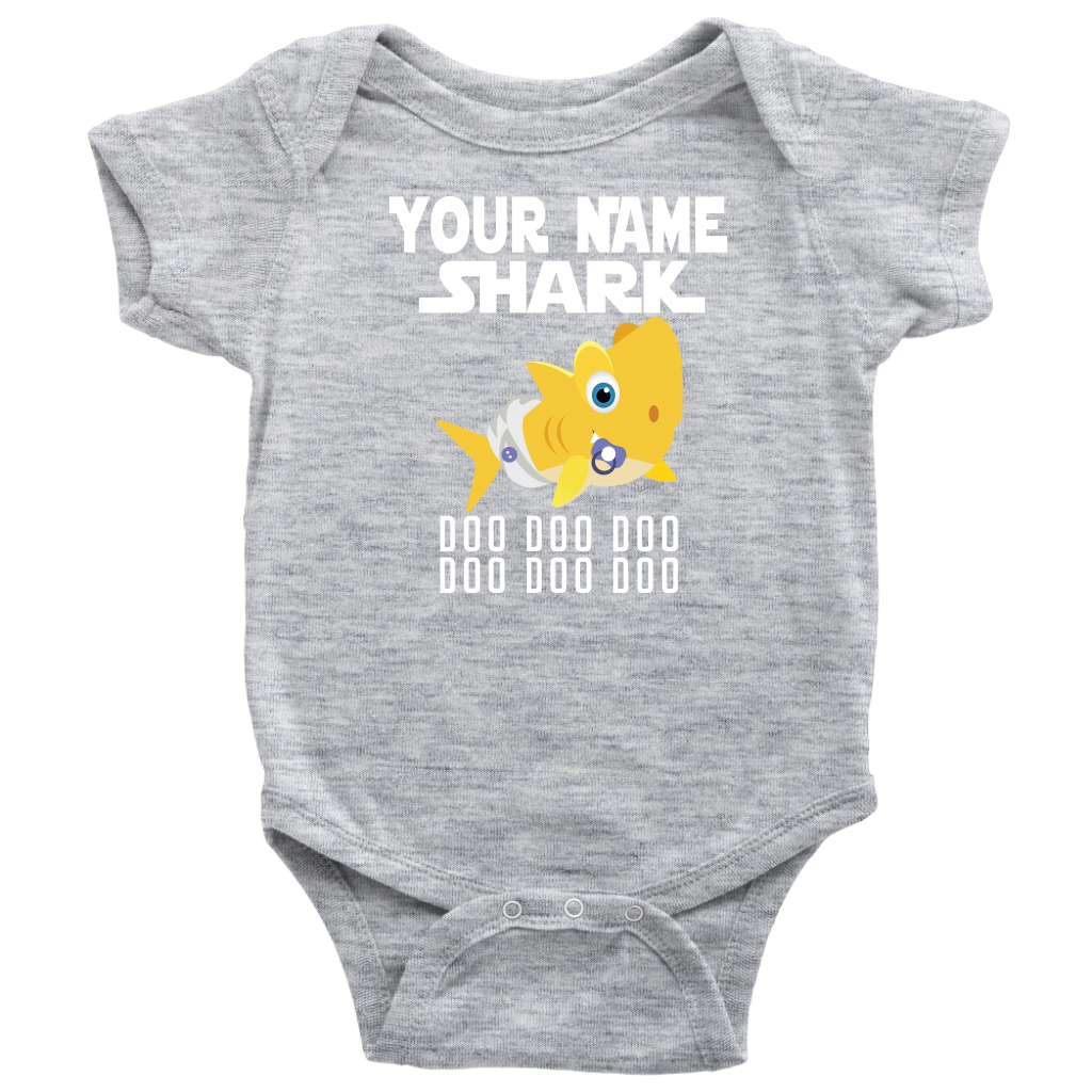 VnSupertramp Baby Brother Sister Shark Personalized Name Onesie Birthday Gift-D4