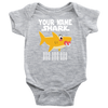Image of VnSupertramp Baby Brother Sister Shark Personalized Name Onesie Birthday Gift-D3