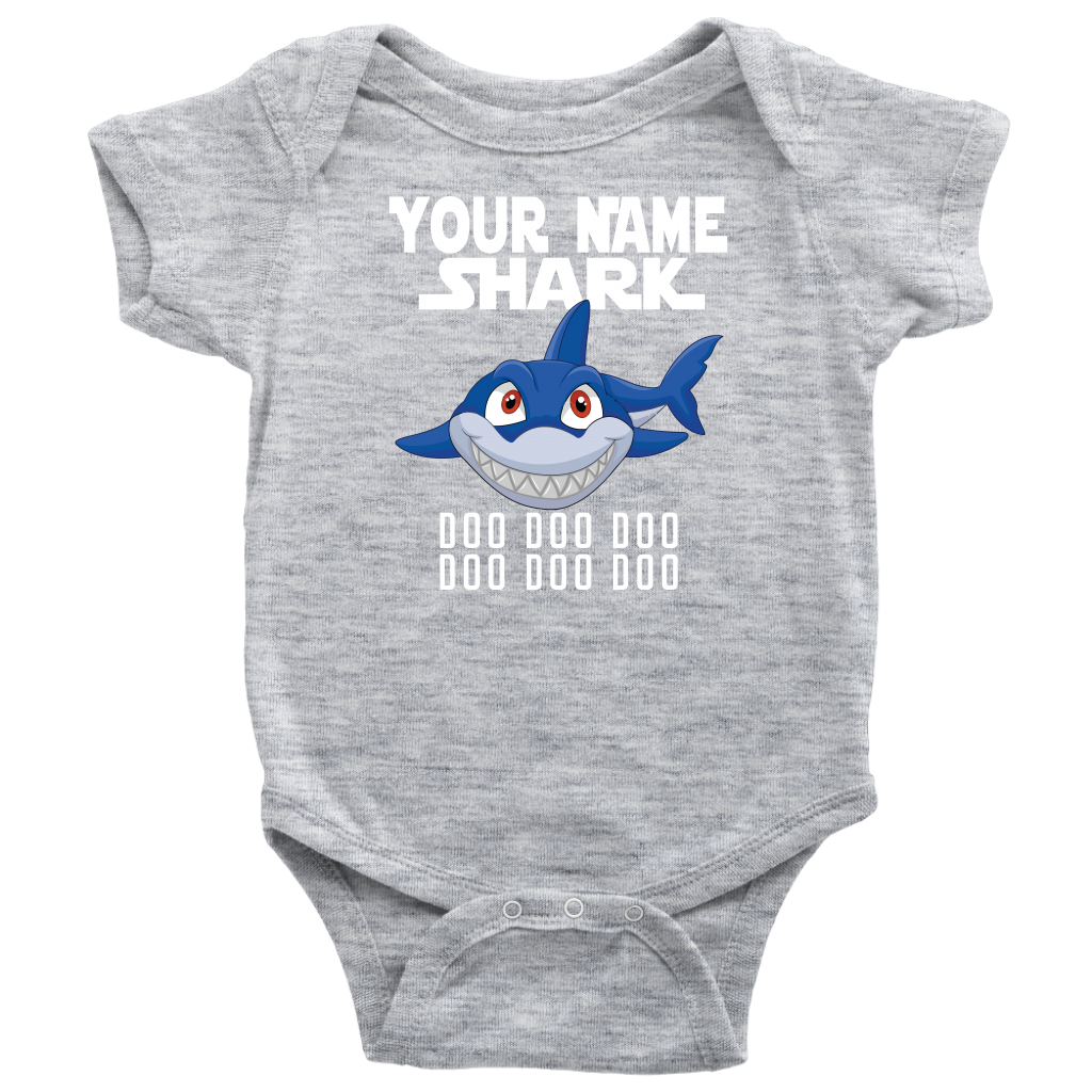VnSupertramp Baby Brother Sister Shark Personalized Name Onesie Birthday Gift-D7