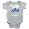 Image of VnSupertramp Baby Brother Sister Shark Personalized Name Onesie Birthday Gift-D7