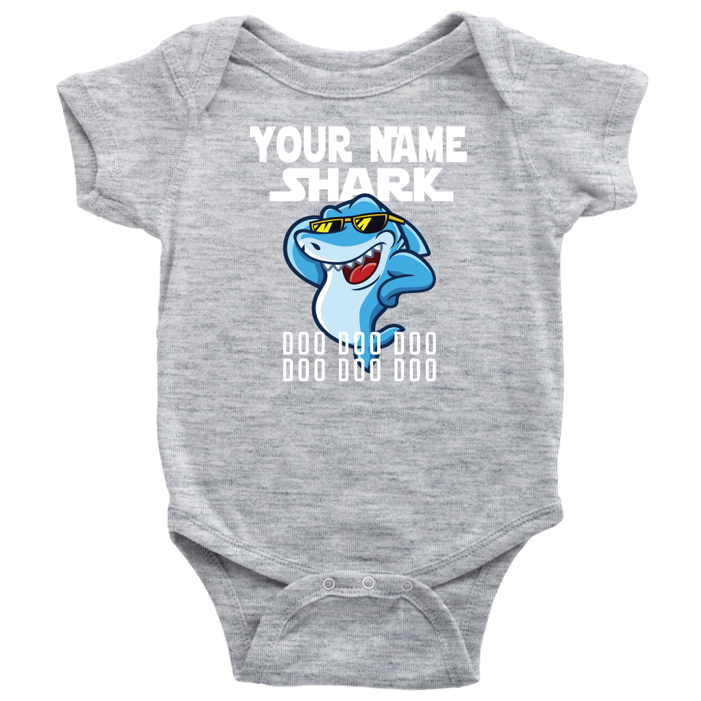 VnSupertramp Baby Brother Sister Shark Personalized Name Onesie Birthday Gift-D6