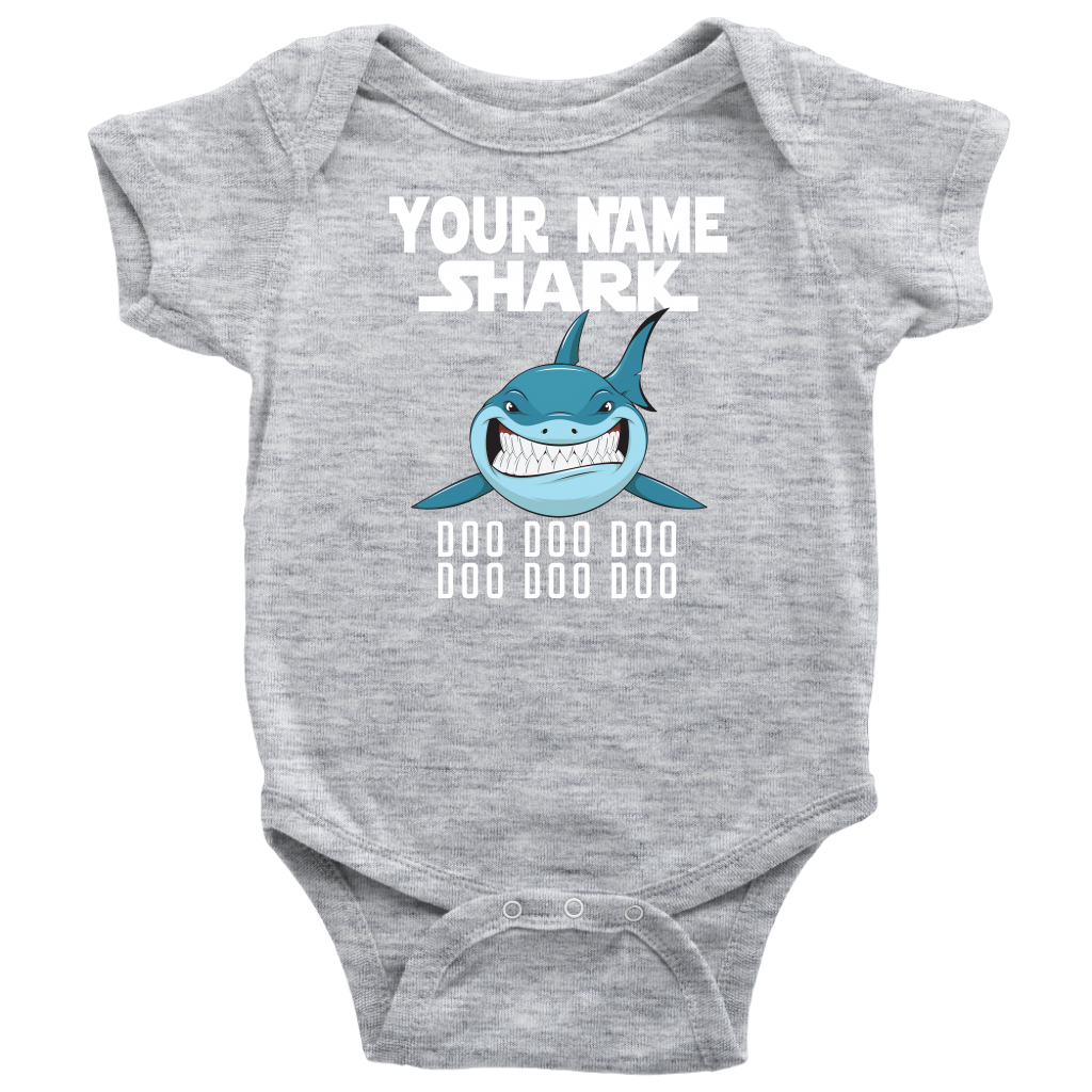 VnSupertramp Baby Brother Sister Shark Personalized Name Onesie Birthday Gift-D12