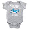 Image of VnSupertramp Baby Brother Sister Shark Personalized Name Onesie Birthday Gift-D8