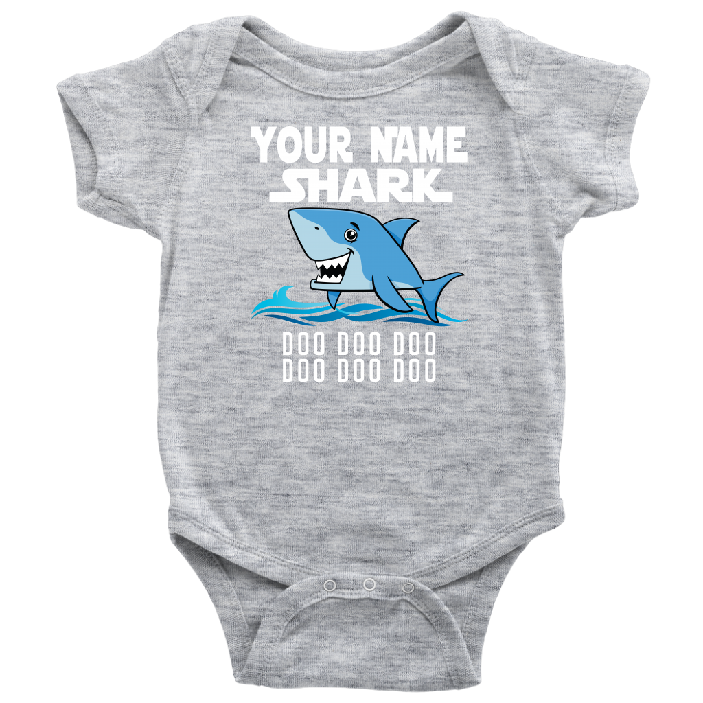VnSupertramp Baby Brother Sister Shark Personalized Name Onesie Birthday Gift-D5