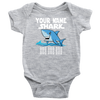 Image of VnSupertramp Baby Brother Sister Shark Personalized Name Onesie Birthday Gift-D5