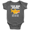 Image of VnSupertramp Baby Brother Sister Shark Personalized Name Onesie Birthday Gift-D3