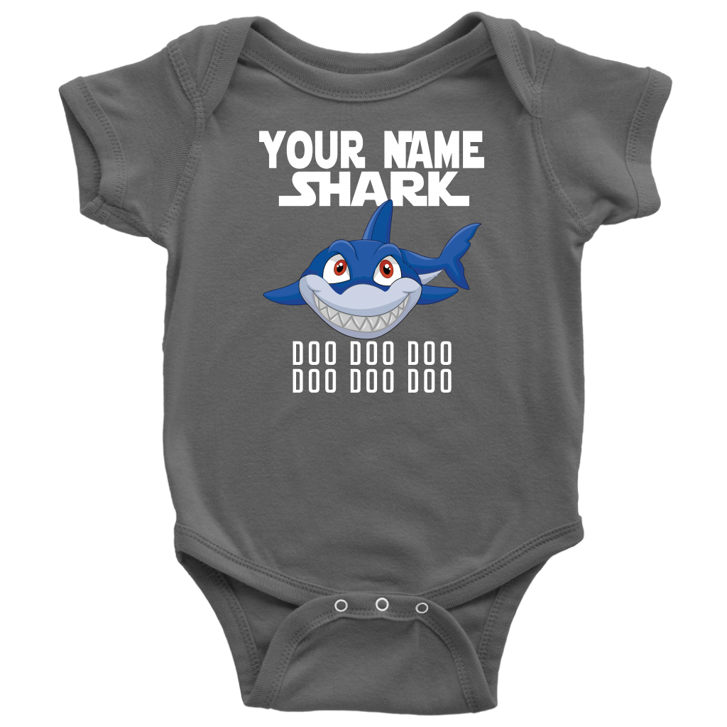 VnSupertramp Baby Brother Sister Shark Personalized Name Onesie Birthday Gift-D7