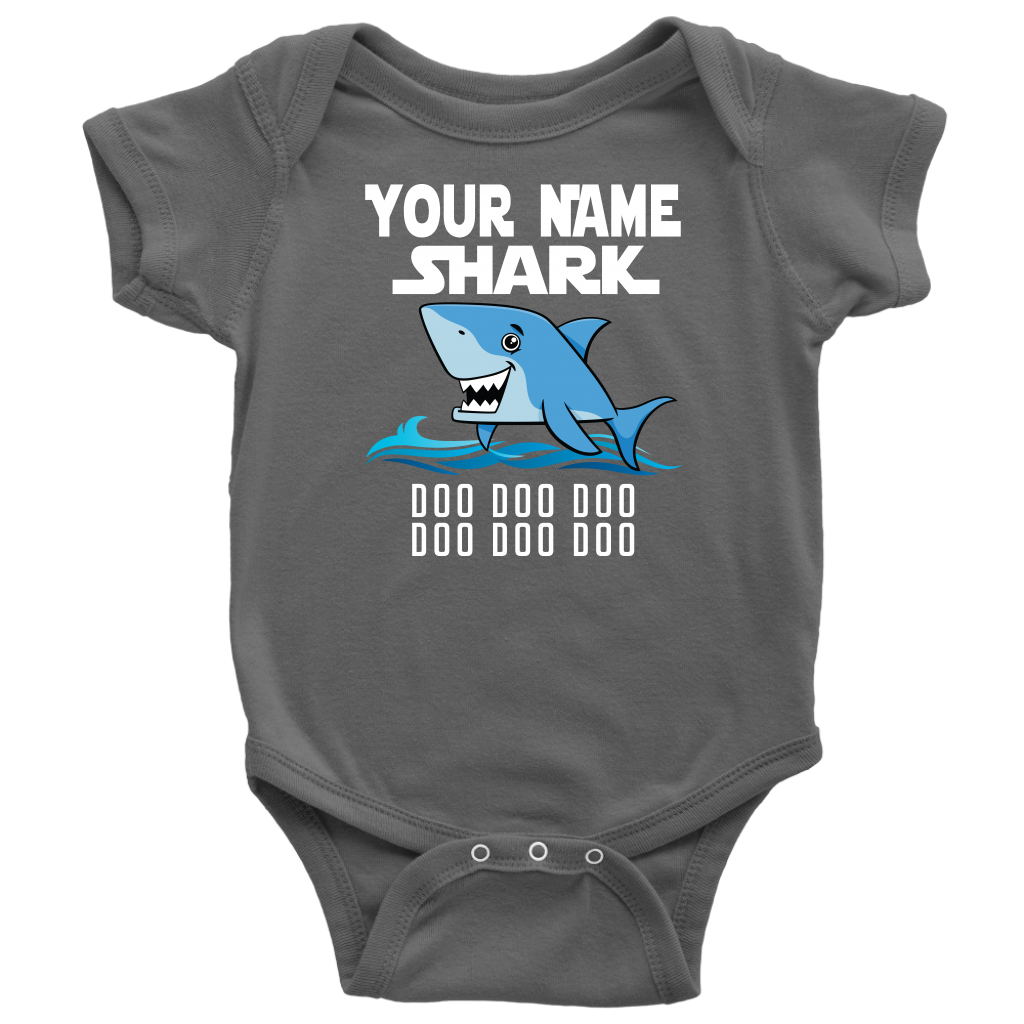 VnSupertramp Baby Brother Sister Shark Personalized Name Onesie Birthday Gift-D5