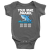 Image of VnSupertramp Baby Brother Sister Shark Personalized Name Onesie Birthday Gift-D5