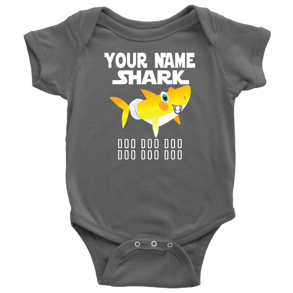 VnSupertramp Baby Brother Sister Shark Personalized Name Onesie Birthday Gift-D2
