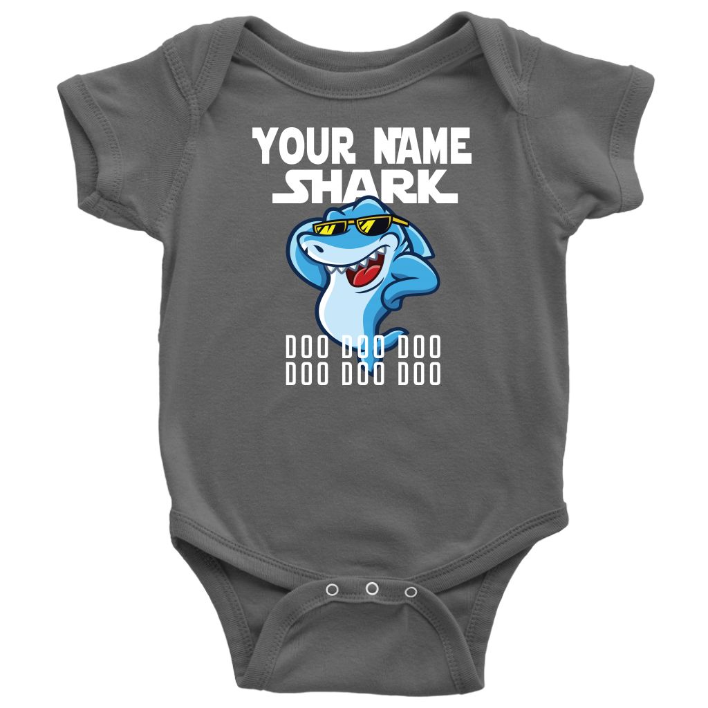 VnSupertramp Baby Brother Sister Shark Personalized Name Onesie Birthday Gift-D6
